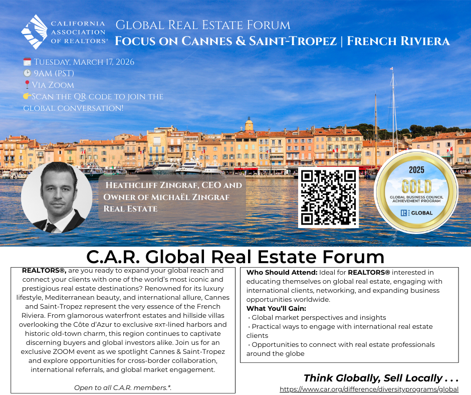 Flyer: Global Real Estate Forum, Focus on Cannes & Saint-Tropez French Riviera